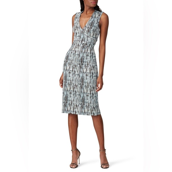 NEW Diane Von Furstenberg Anissa Sheath Midi Jacquard Business Dress Size 0 - Picture 1 of 16